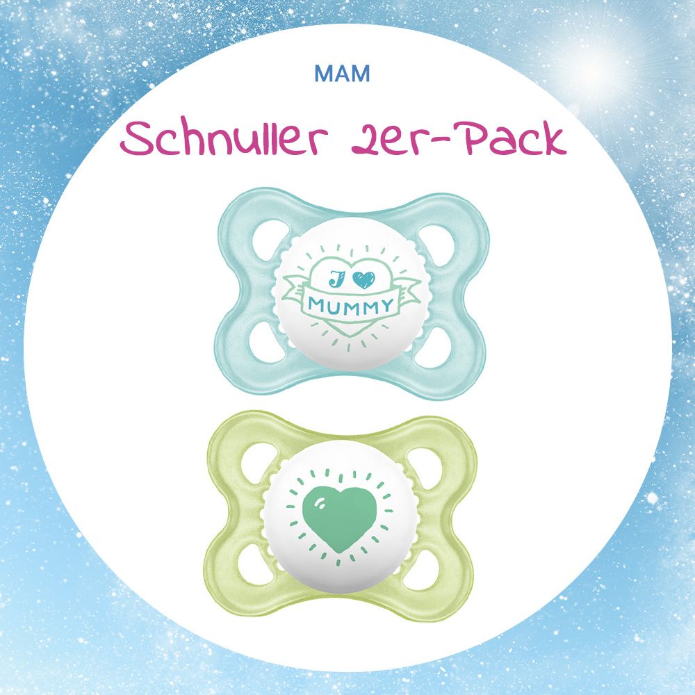 mam schnuller silikon fuer jungen im schwangerschafts adventskalender