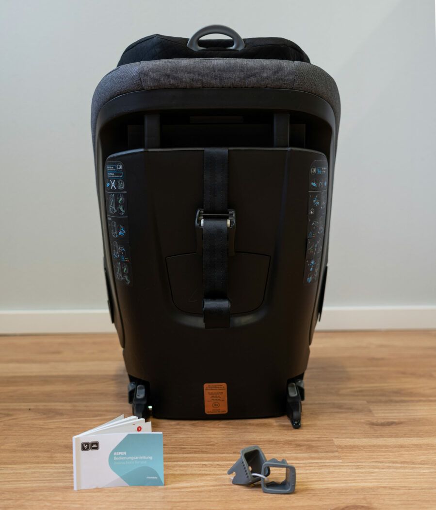 Kindersitz Aspen von hinten mit Top Tether