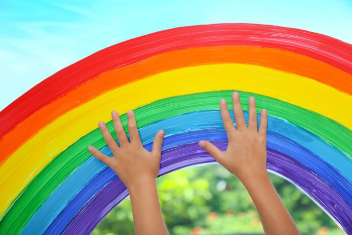 regenbogen, fingerfarben, experimente mit farben, farbexperiment