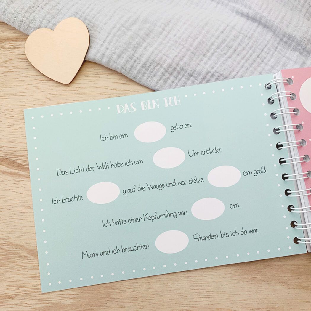 mintkind erinnerungsbuch, babytagebuch mein erstes jahr juhu ich entdecke die welt blau