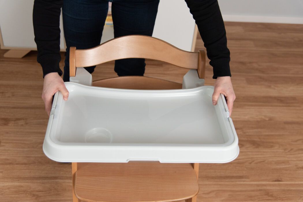 hauck alpha tray tiefenverstellbar mit seitlichem handgriff ansicht von oben