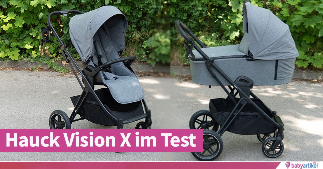 Hauck 4in1 Kinderwagen Vision X Set Mit Babyschale & Isofix - Melange Grey  Kombi Kinderwagen