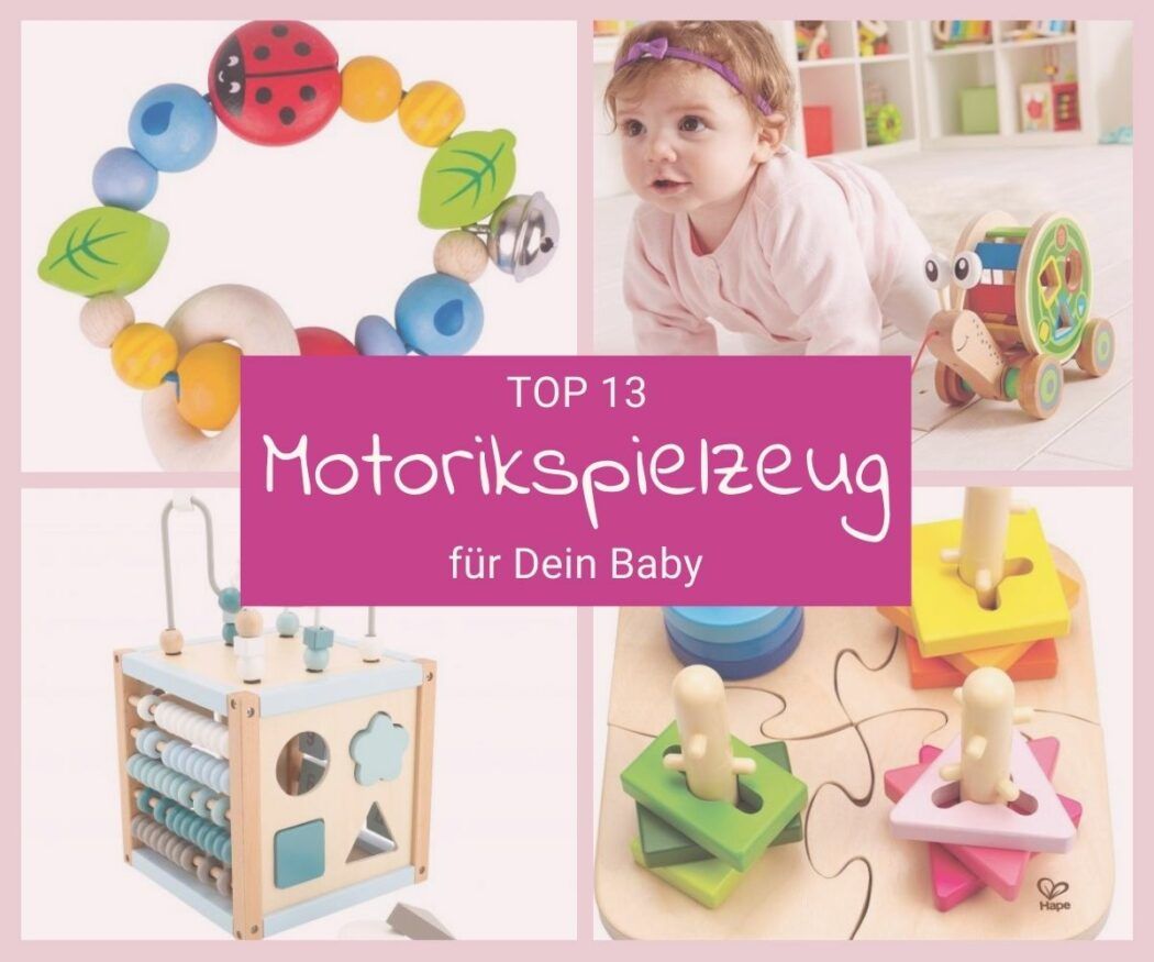 motorikspielzeug baby collage aus greifling nachziehtier motorikschleife steckpuzzle