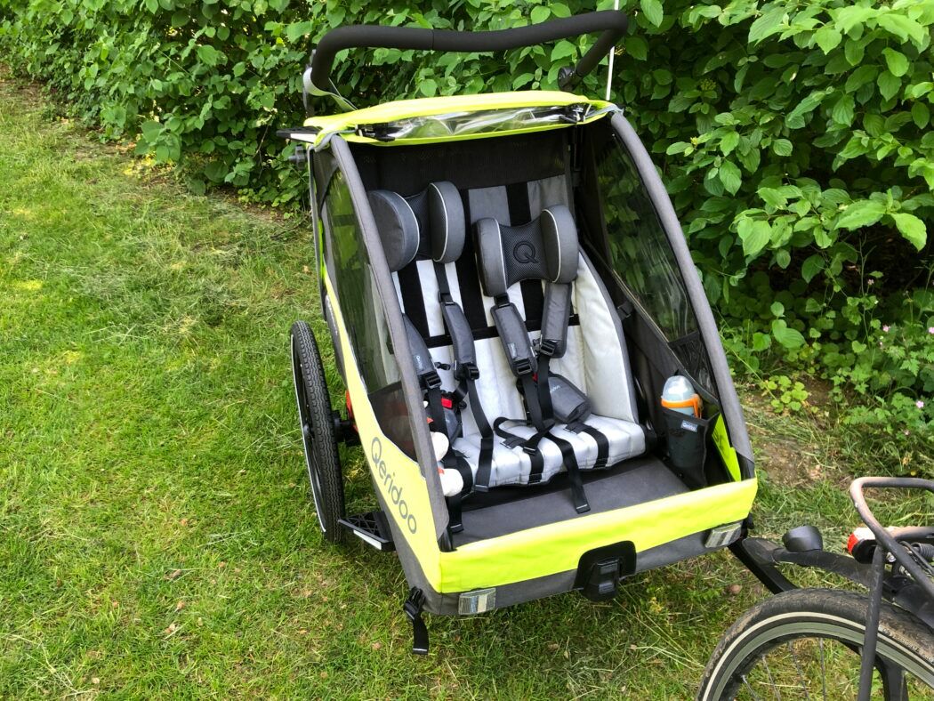 qeridoo sportrex 2 fahrradanhänger test vergleich erfahrungen verdeck offen
