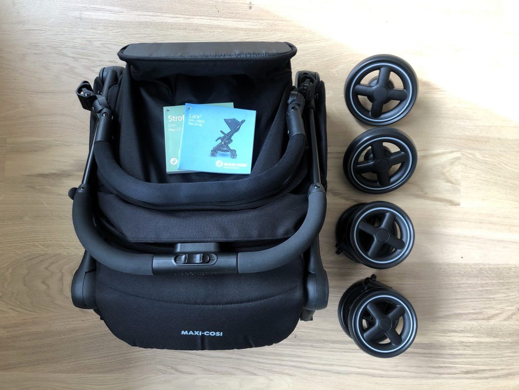Maxi Cosi Lara 2 Test Erfahrungen Einzelteile Räder Lieferumfang