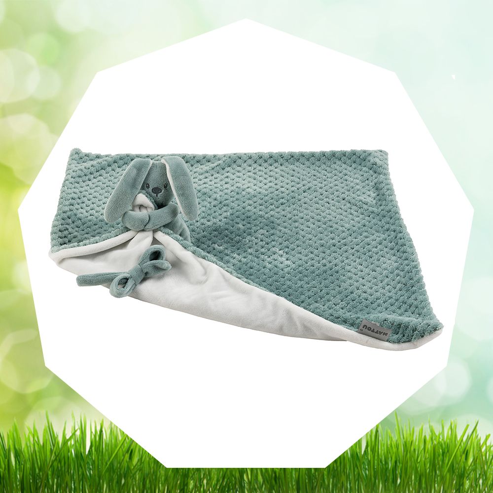 ostergeschenk baby nattou schmusetuch xxl und mini kuscheltier hase lapidou coppergreen