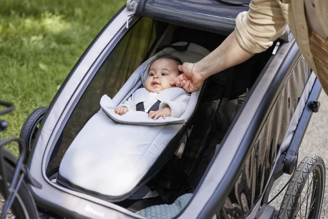 hauck baby lounger 2, baby im fahrradanhänger