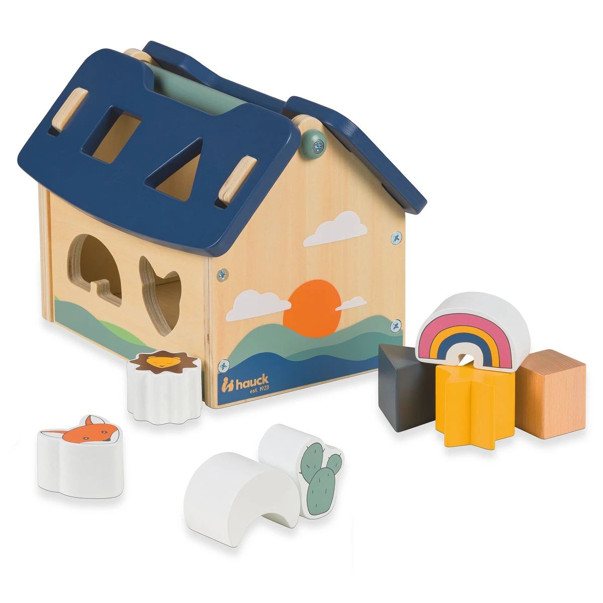 hauck holzspielzeug steck spiel motorik haus mit formen sort n build