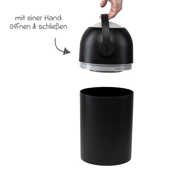 Magic Magic Majestic odorless diaper pail - for conventional bin liners incl. 1 roll with 15 original Magic diaper liners - Black