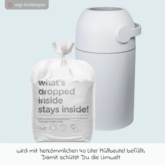 Magic Magic Majestic odorless diaper pail - for conventional bin liners incl. 1 roll with 15 original Magic diaper liners - Graphite