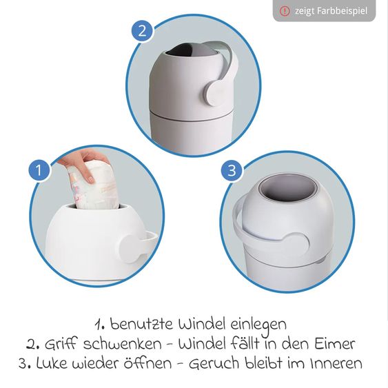 Magic Magic Majestic odorless diaper pail - for conventional bin liners incl. 1 roll with 15 original Magic diaper liners - Graphite