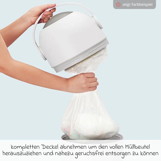 Magic Magic Majestic odorless diaper pail - for conventional bin liners incl. 1 roll with 15 original Magic diaper liners - Graphite