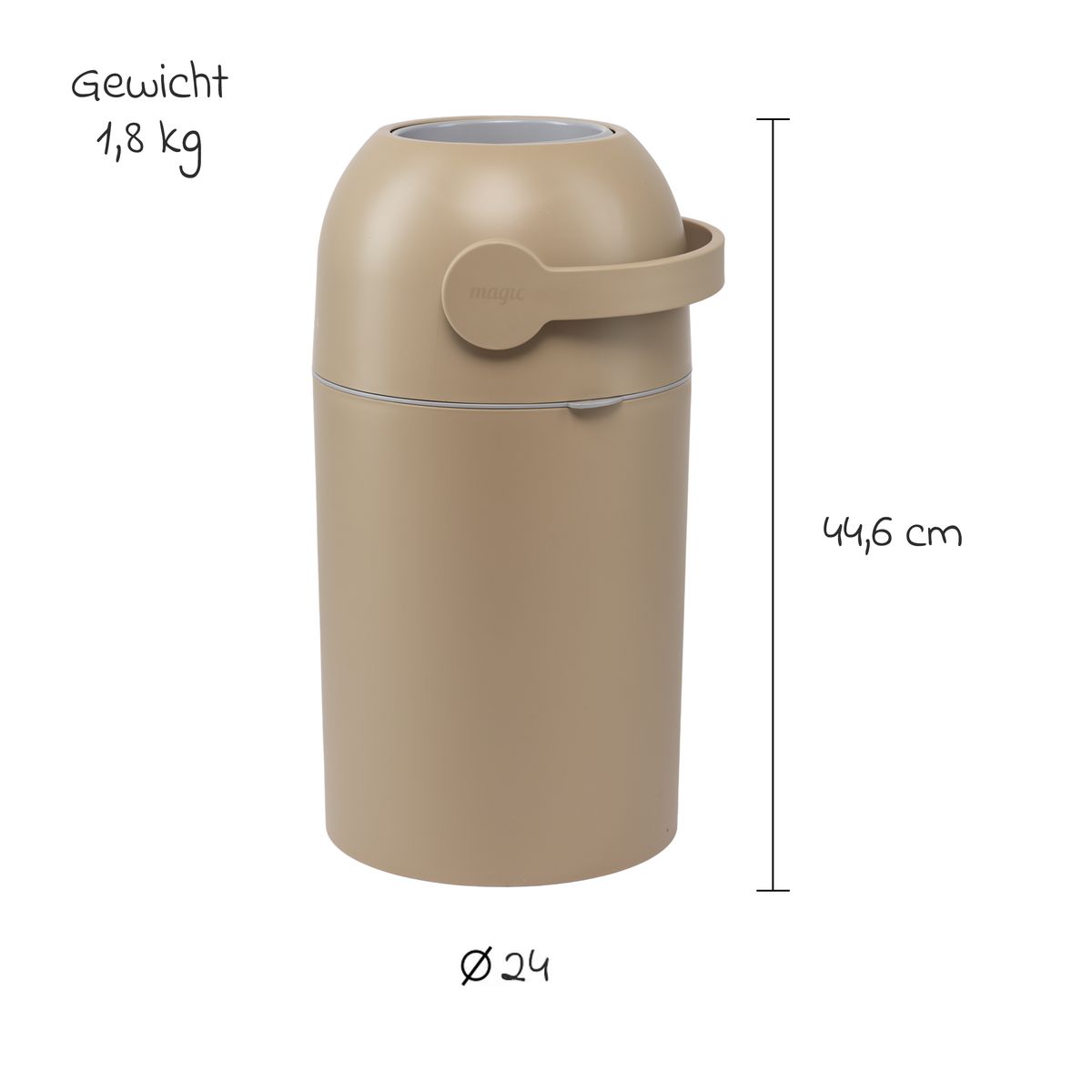 Magic Magic Majestic - secchio per pannolini inodore - per bidoni convenzionali, incluso 1 rotolo con 15 pannolini originali Magic - Sesamo