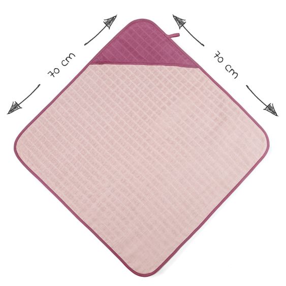 Makian 9-tlg. Bade-Set Mull Kapuzenbadetuch + 8 Waschhandschuhe - Orchidee / Puder