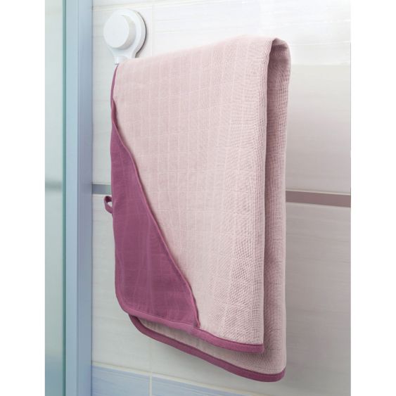 Makian 9-tlg. Bade-Set Mull Kapuzenbadetuch + 8 Waschhandschuhe - Orchidee / Puder
