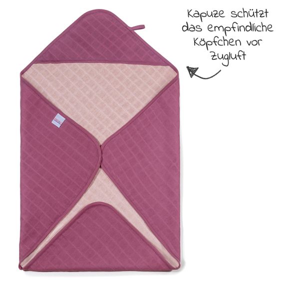 Makian 9-tlg. Bade-Set Mull Kapuzenbadetuch + 8 Waschhandschuhe - Orchidee / Puder