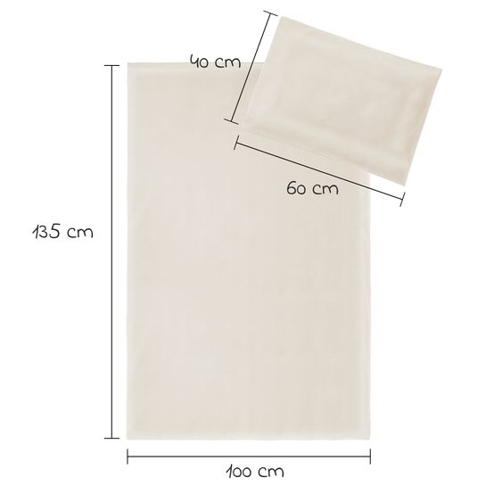 Makian Bettwäsche 100 x 135 cm / 40 x 60 cm - Uni - Beige