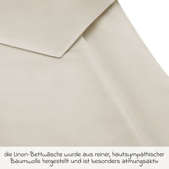 Makian Bettwäsche 100 x 135 cm / 40 x 60 cm - Uni - Beige