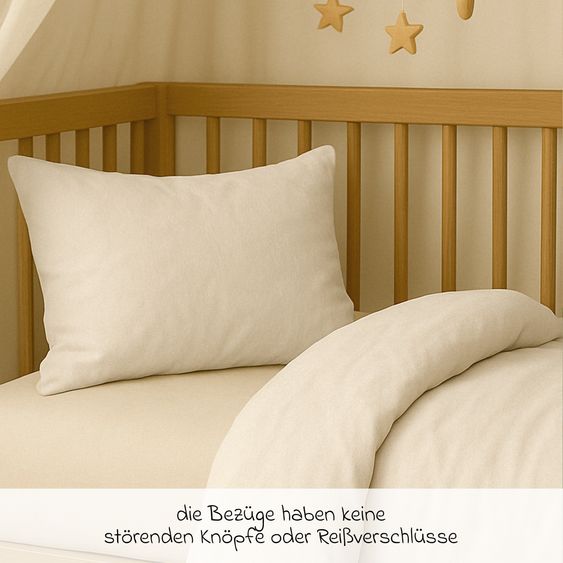 Makian Bettwäsche 100 x 135 cm / 40 x 60 cm - Uni - Beige
