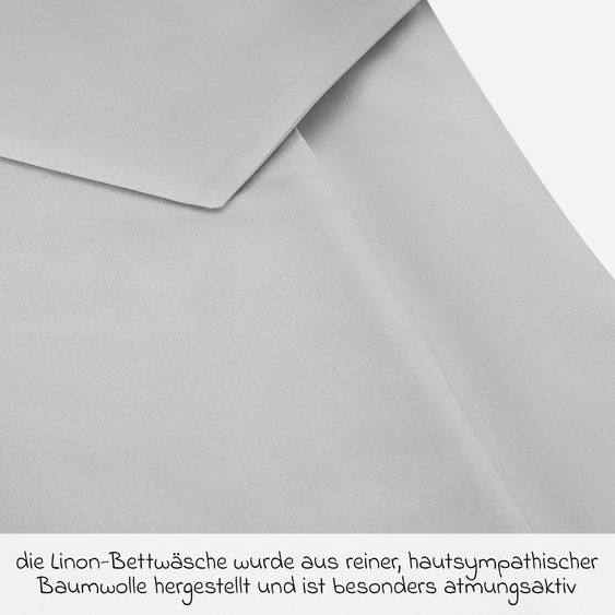 Makian Bettwäsche 100 x 135 cm / 40 x 60 cm - Uni - Grau