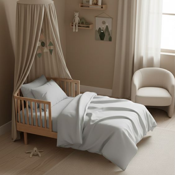 Makian Bettwäsche 100 x 135 cm / 40 x 60 cm - Uni - Grau