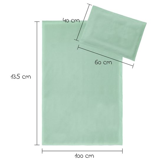 Makian Bettwäsche 100 x 135 cm / 40 x 60 cm - Uni - Icegreen