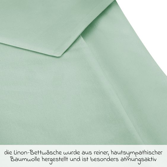 Makian Bettwäsche 100 x 135 cm / 40 x 60 cm - Uni - Icegreen