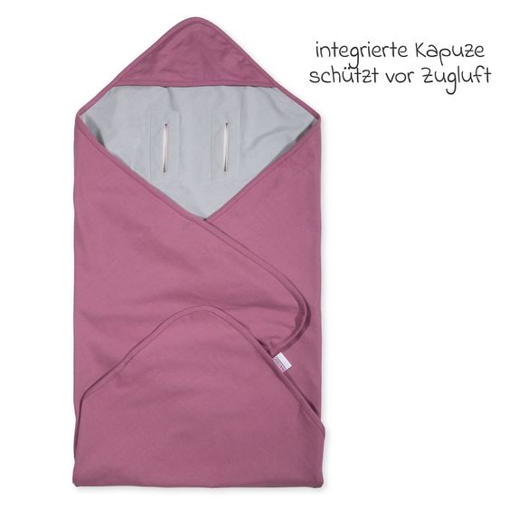 Makian Coperta in jersey leggero - per seggiolino auto e carrozzina 80 x 80 cm - orchidea polvere