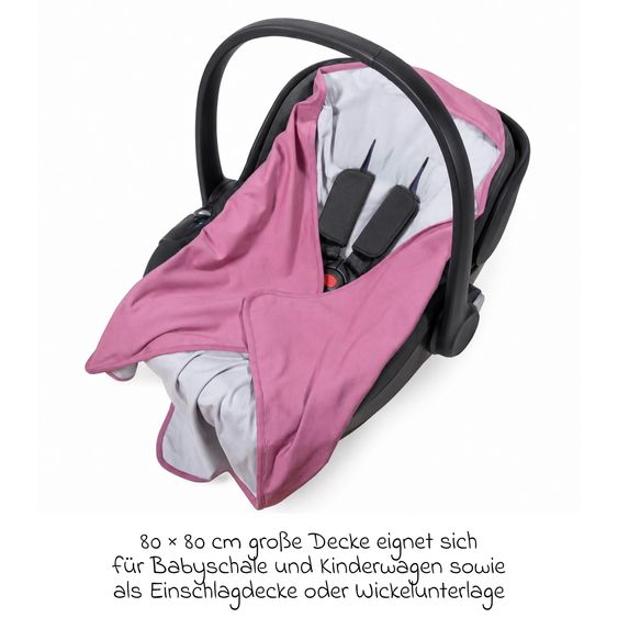 Makian Coperta in jersey leggero - per seggiolino auto e carrozzina 80 x 80 cm - orchidea polvere
