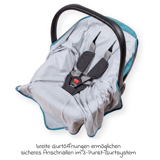 Makian Einschlagdecke leichte Jerseydecke - für Babyschale & Kinderwagen 80 x 80 cm - Patina Mint