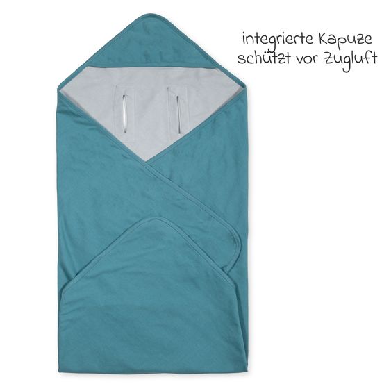 Makian Einschlagdecke leichte Jerseydecke - für Babyschale & Kinderwagen 80 x 80 cm - Patina Mint