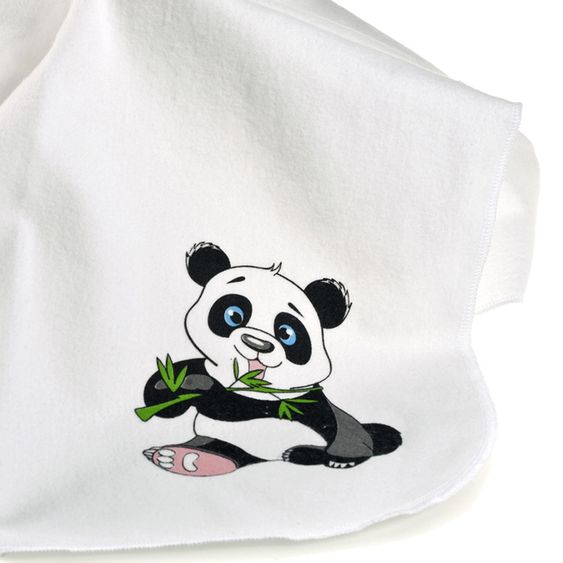 Makian Moltontuch 3er Pack - Panda - Weiß