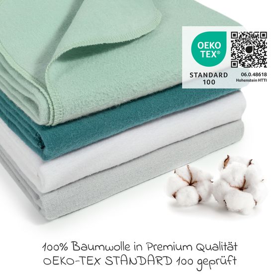 Makian Molleton cloth / molleton diaper 4-pack 80 x 80 cm - Patina / Mint