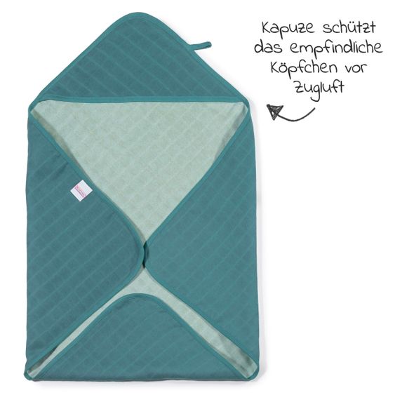 Makian Mull-Kapuzenbadetuch 70 x 70 cm - Patina / Mint
