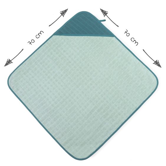 Makian Mull-Kapuzenbadetuch 70 x 70 cm - Patina / Mint