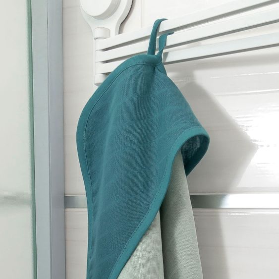 Makian Mull-Kapuzenbadetuch 70 x 70 cm - Patina / Mint