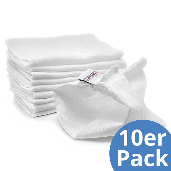 Makian Gauze Washing Glove Pack of 10 - White