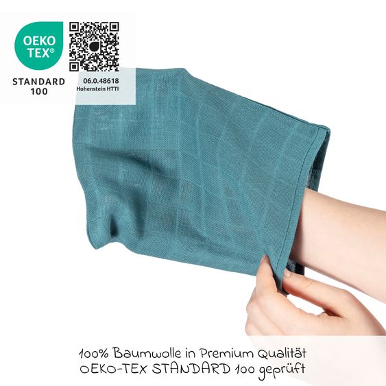 Makian Gauze wash glove 8 pack 15 x 20 cm - Patina / Mint