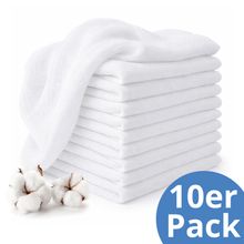 Mulltuch / Spucktuch / Pflegetuch 10er Pack 30 x 30 cm - Weiß