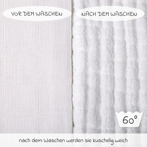 Makian Mulltuch / Spucktuch / Pflegetuch 10er Pack 30 x 30 cm - Weiß
