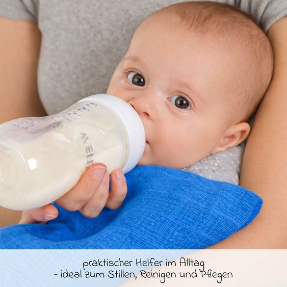 Makian Mulltuch / Spucktuch / Pflegetuch 4er Pack 30 x 30 cm - Hellblau / Royalblau / Marine