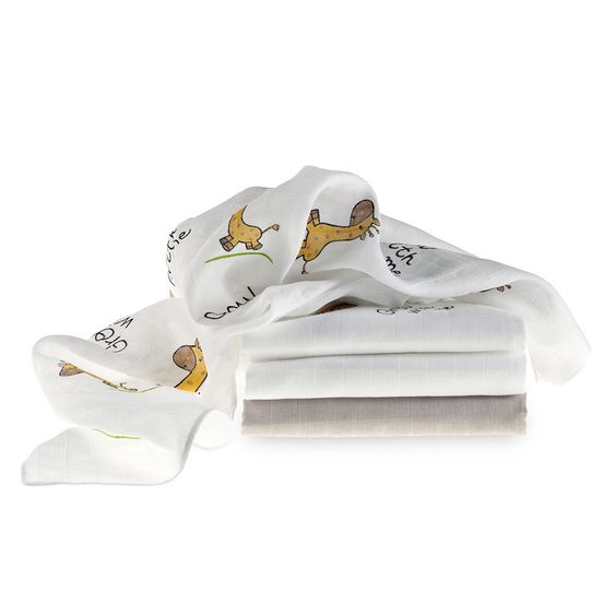 Makian Mullwindel 4er Pack - Giraffe - Weiß