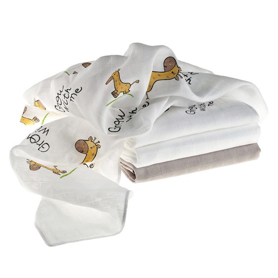 Makian Mullwindel 4er Pack - Giraffe - Weiß