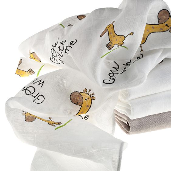 Makian Mullwindel 4er Pack - Giraffe - Weiß