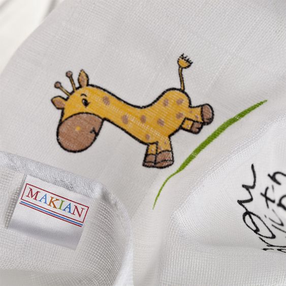 Makian Mullwindel 4er Pack - Giraffe - Weiß