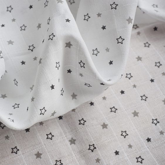 Makian Mullwindel / Mulltuch 3er Pack 70 x 70 cm - Sterne Grau