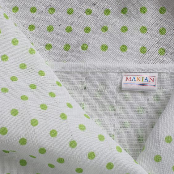 Makian Mullwindel / Mulltuch 4er Pack 80 x 80 cm - Zebra Weiß Grün