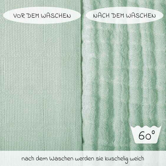 Makian Mullwindel / Mulltuch 8er Pack 70 x 70 cm - Iceberg Green / Mint / Beige / Taupe