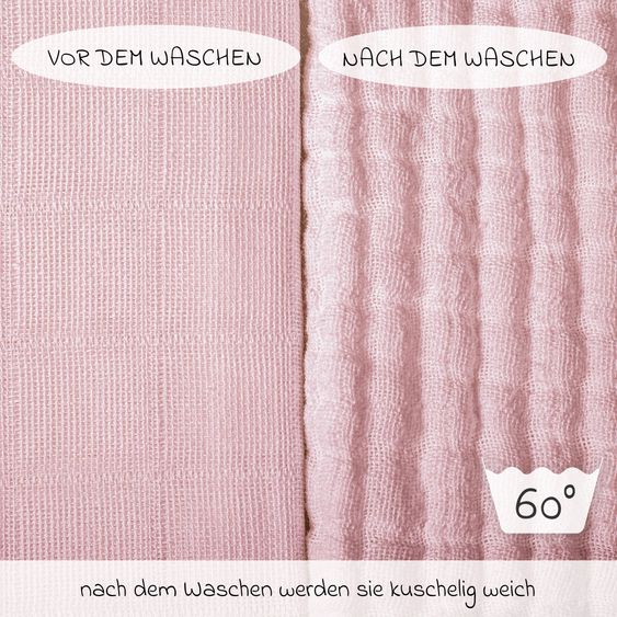 Makian Mullwindel / Mulltuch 8er Pack 80 x 80 cm - Orchidee / Puder