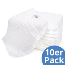 Gauze diapers / gauze cloths / burp cloths 10 pack 35 x 50 cm - White